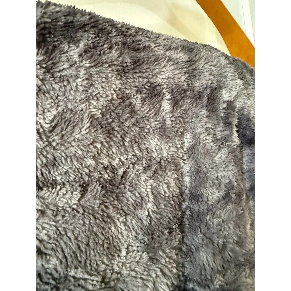 Large gray throw blanket